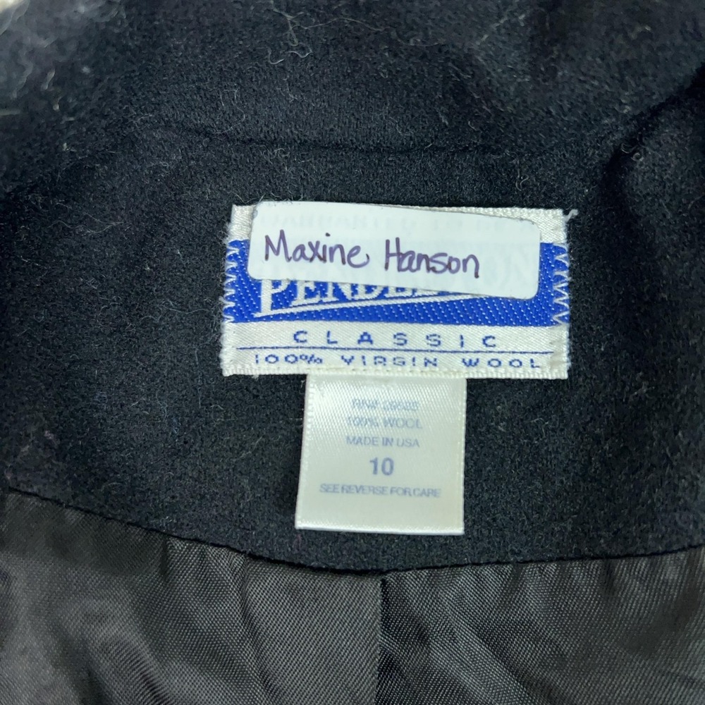 Vtg Pendleton Blazer Womens 10 Black Virgin Wool Two Button Lined Career Office - Picture 4 of 8